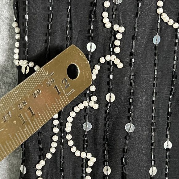 Silhouettes Dress Women's 20 ROARING 20s Sequins Beaded Flapper Girl Dress Black - Picture 13 of 17